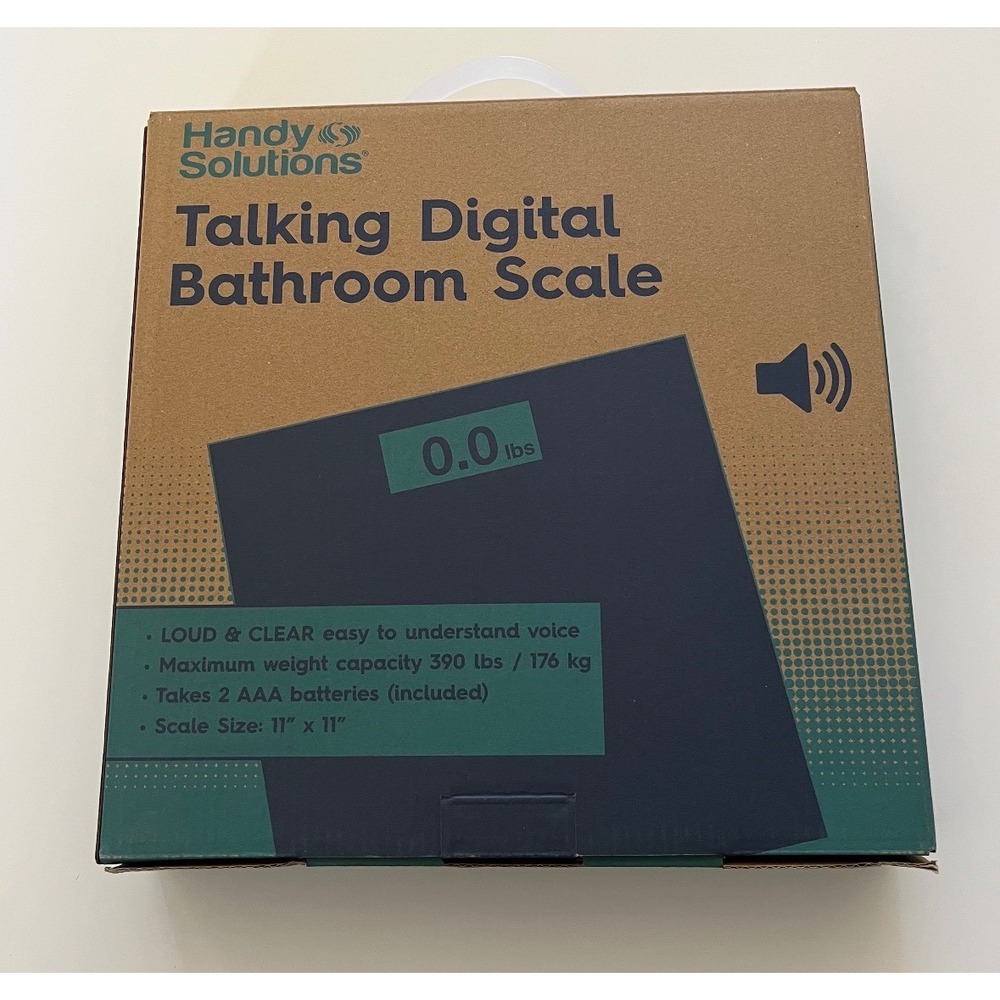 Handy‎ Solutions Talking Digital Bathroom Scale Black 390lb Capacity 15256 V2